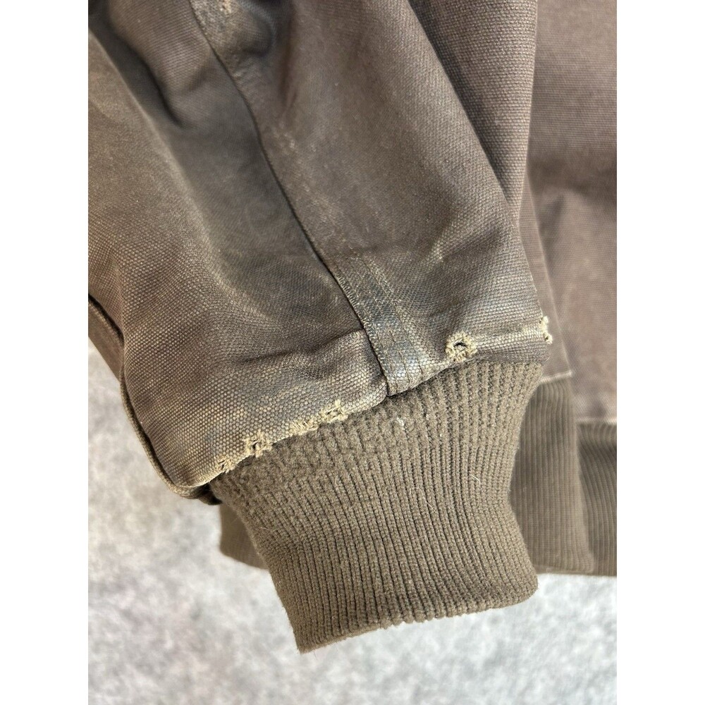 Vintage Carhartt Hooded Zip Up Jacket Mens Large RN# 14806 Brown - Picture 3 of 12